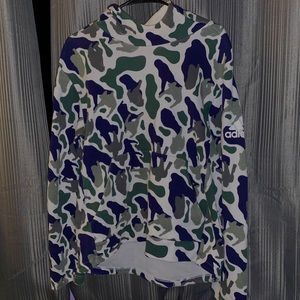 Adidas X Pharrell Blue, Green, White Camo Hoodie